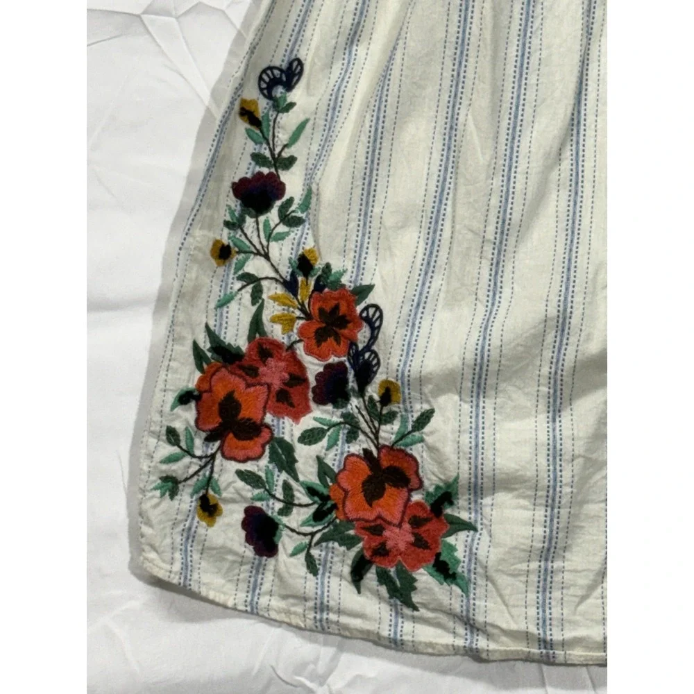 TRF Collection Women's XS Floral Embroidery Off-The-Shoulder Short-Sleeve Dress - Picture 3 of 12